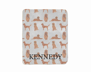 Personalized Golden Doodle Sherpa Throw Blanket