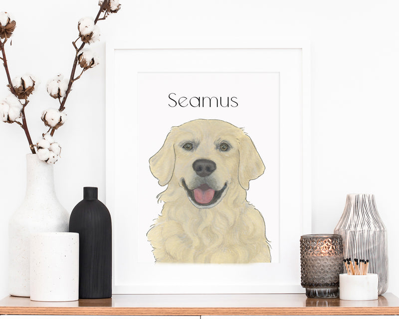 Personalized Golden Retriever (English, Light) Fine Art Prints