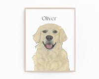 Personalized Golden Retriever (English, Light) Fine Art Prints