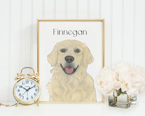 Personalized Golden Retriever (English, Light) Fine Art Prints