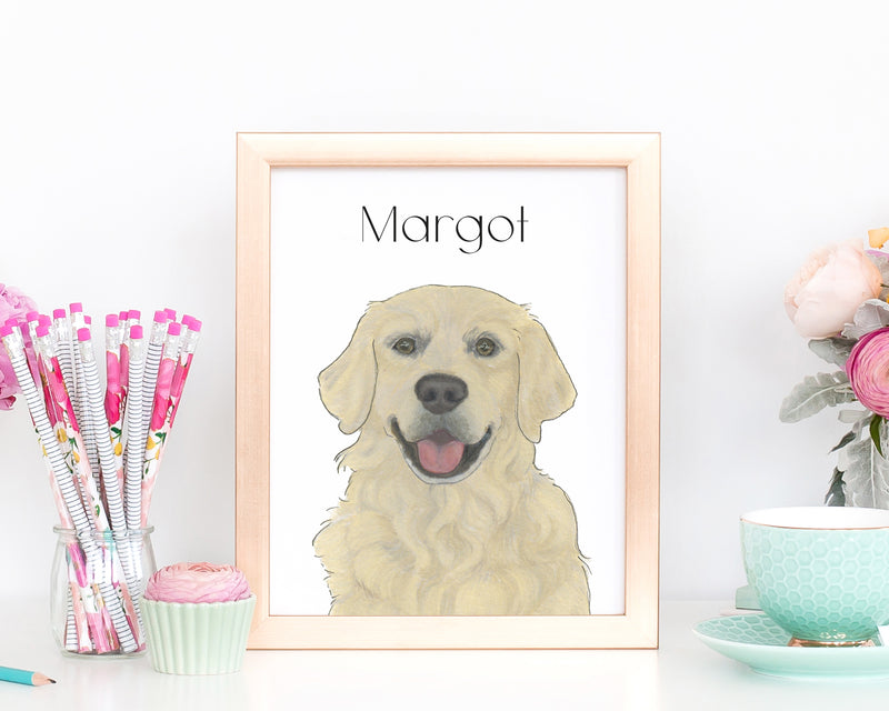 Personalized Golden Retriever (English, Light) Fine Art Prints