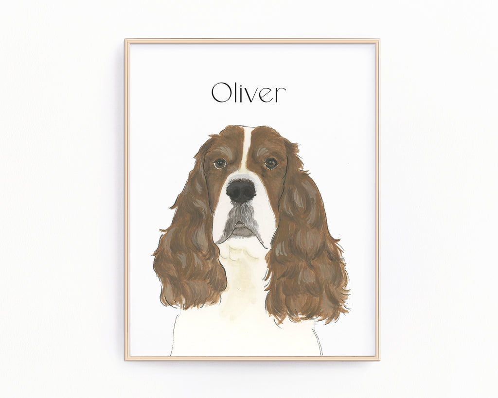 Personalized English Springer Spaniel (Liver & White) Fine Art Prints