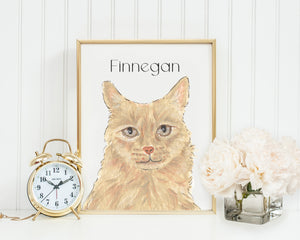 Personalized Maine Coon (Orange) Fine Art Prints