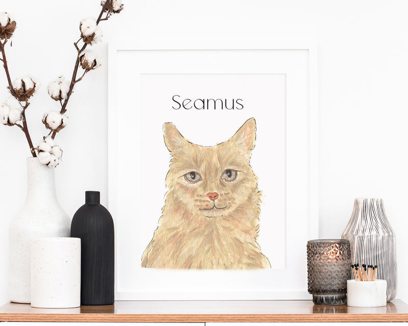 Personalized Maine Coon (Orange) Fine Art Prints