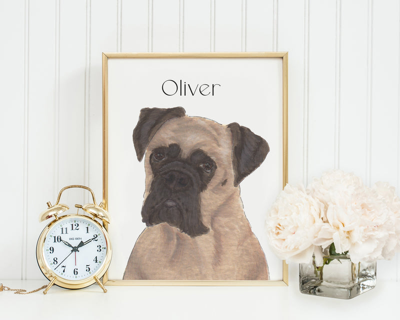 Personalized Boxer (Fawn) Fine Art Prints