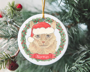 Personalized Maine Coon (Orange) Christmas Ornament