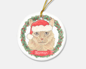 Personalized Maine Coon (Orange) Christmas Ornament