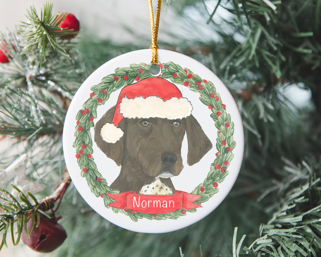 Personalized German Shorthaired Pointer (Liver & White) Christmas Ornament