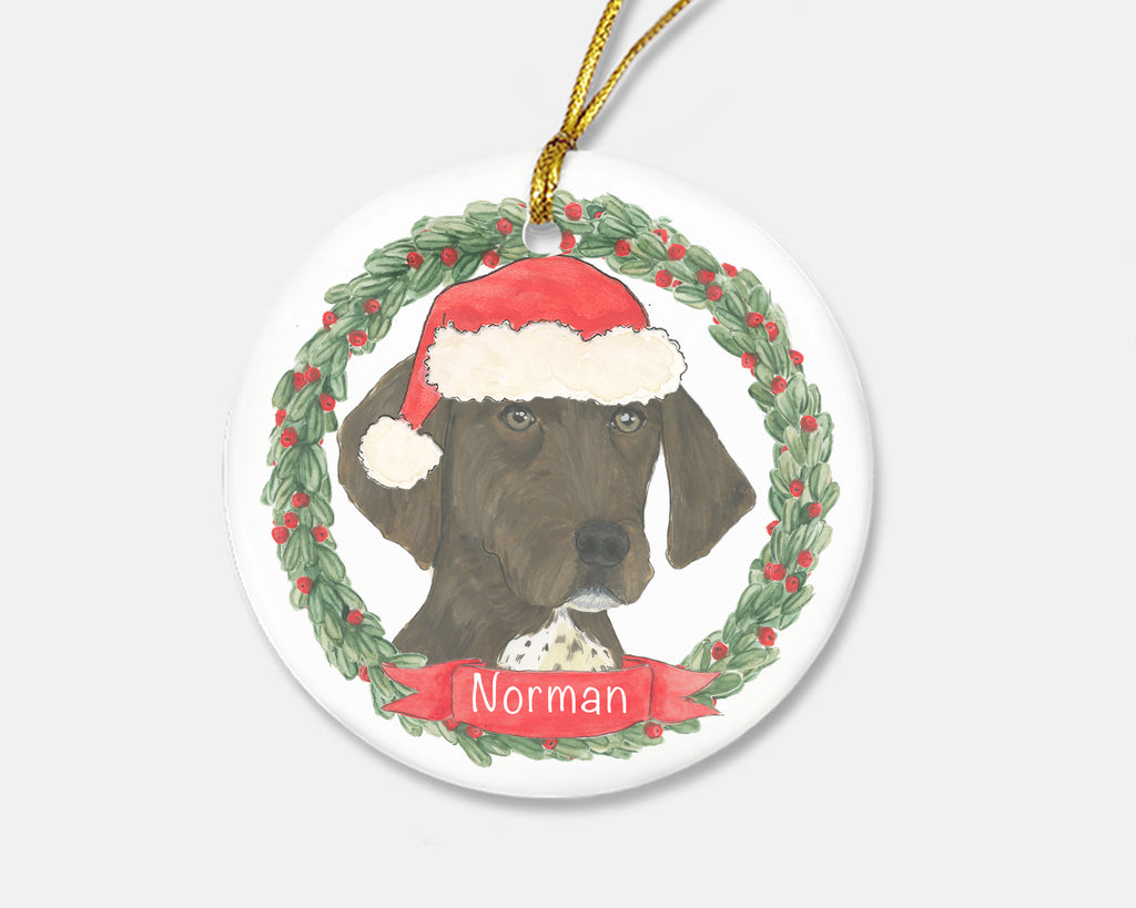 Personalized German Shorthaired Pointer (Liver & White) Christmas Ornament