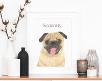 Personalized Pug Fine Art Prints