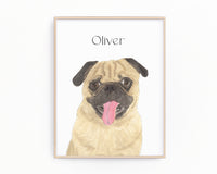 Personalized Pug Fine Art Prints