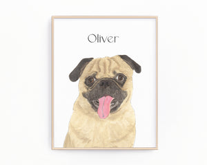 Personalized Pug Fine Art Prints