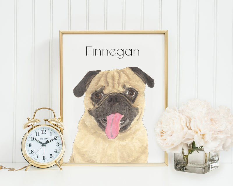 Personalized Pug Fine Art Prints