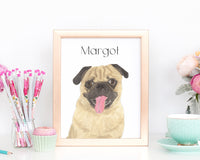 Personalized Pug Fine Art Prints