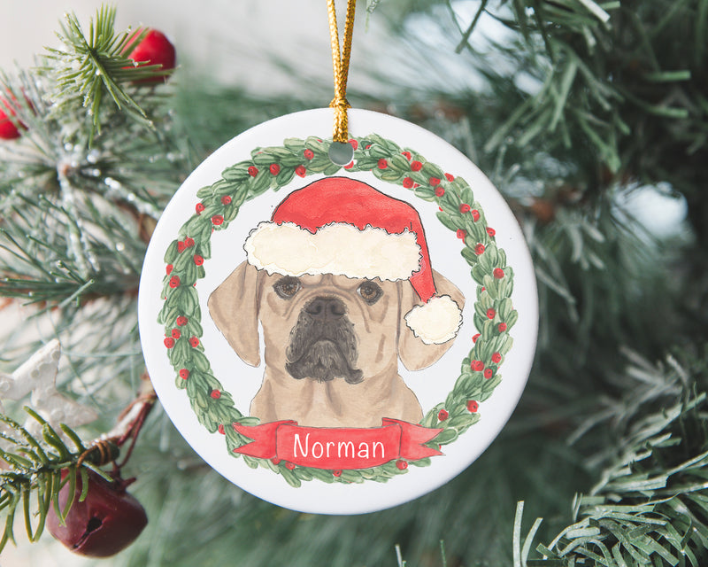 Personalized Puggle Christmas Ornament