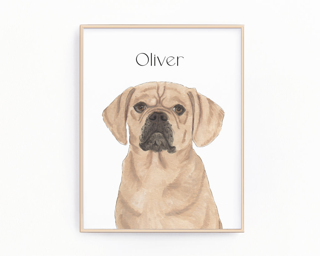 Personalized Puggle Fine Art Prints