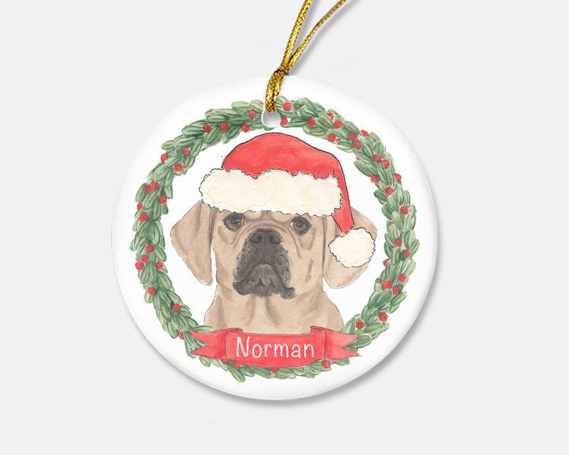 Personalized Puggle Christmas Ornament