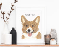 Personalized Corgi (Red & White) Fine Art Prints