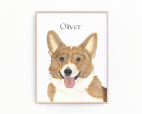 Personalized Corgi (Red & White) Fine Art Prints