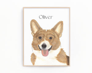 Personalized Corgi (Red & White) Fine Art Prints