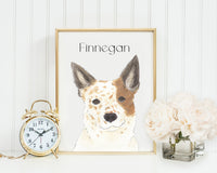 Personalized Australian Cattle Dog/Heeler (Red) Fine Art Prints