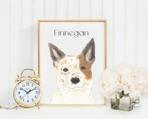 Personalized Australian Cattle Dog/Heeler (Red) Fine Art Prints