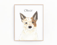 Personalized Australian Cattle Dog/Heeler (Red) Fine Art Prints