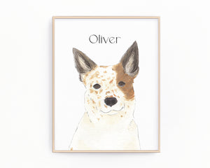 Personalized Australian Cattle Dog/Heeler (Red) Fine Art Prints