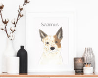Personalized Australian Cattle Dog/Heeler (Red) Fine Art Prints