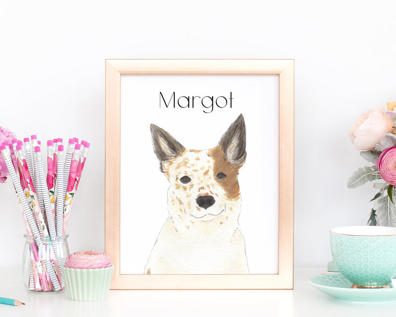 Personalized Australian Cattle Dog/Heeler (Red) Fine Art Prints