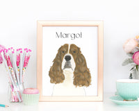 Personalized English Springer Spaniel (Red & White) Fine Art Prints