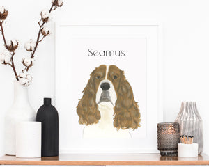 Personalized English Springer Spaniel (Red & White) Fine Art Prints