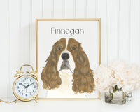 Personalized English Springer Spaniel (Red & White) Fine Art Prints