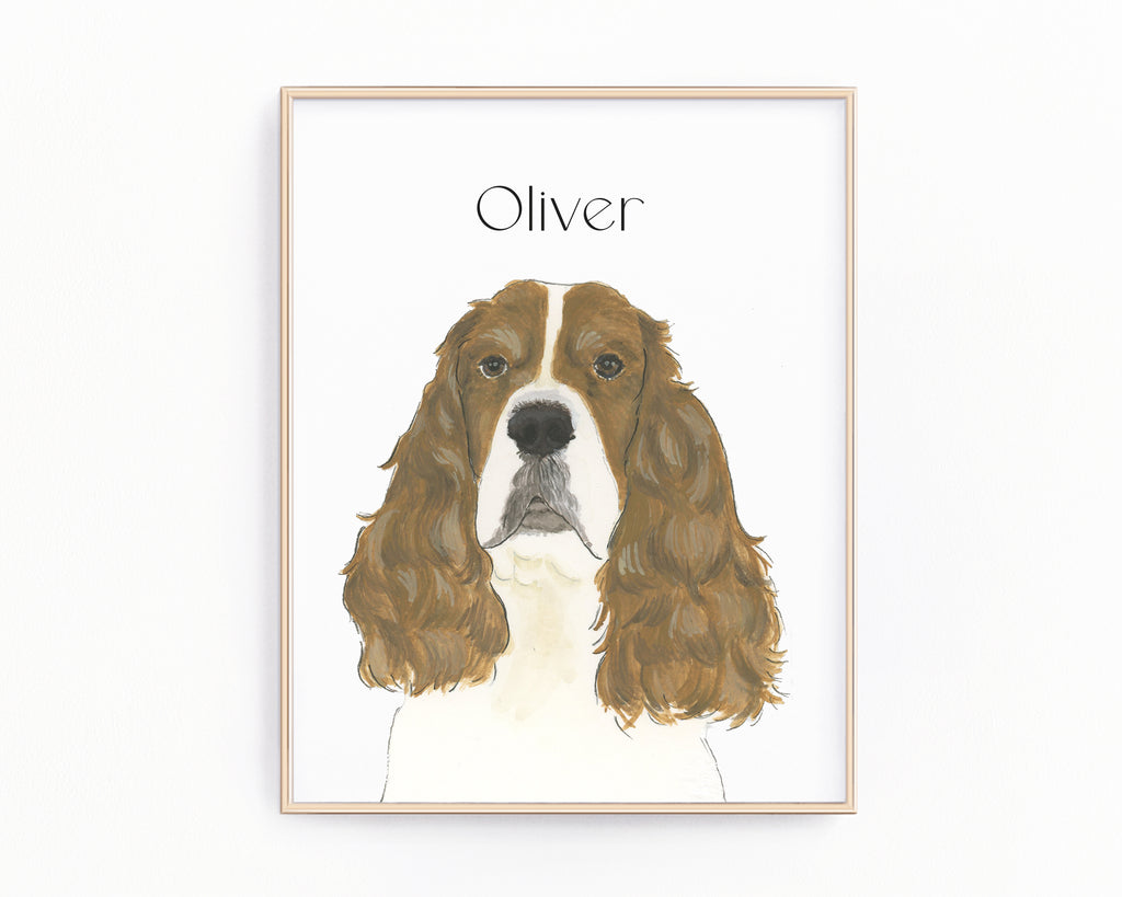 Personalized English Springer Spaniel (Red & White) Fine Art Prints