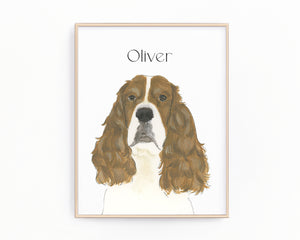 Personalized English Springer Spaniel (Red & White) Fine Art Prints