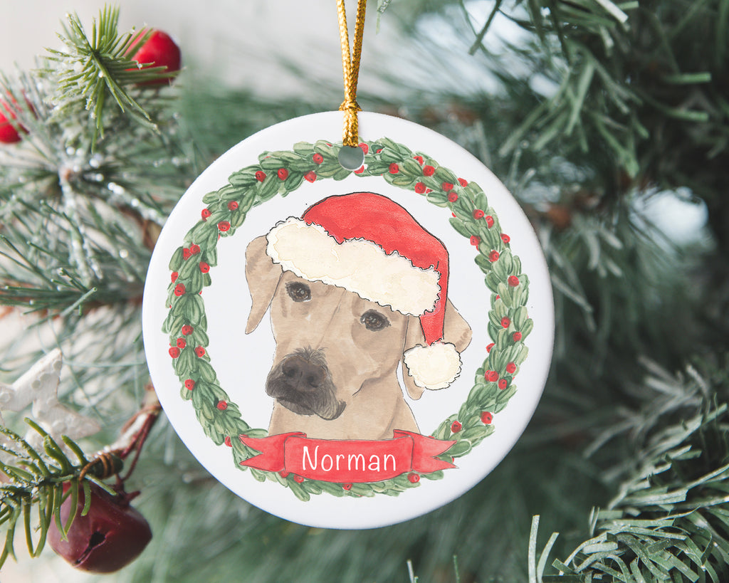 Personalized Rhodesian Ridgeback Christmas Ornament