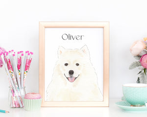 Personalized American Eskimo Fine Art Prints