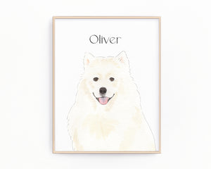 Personalized American Eskimo Fine Art Prints