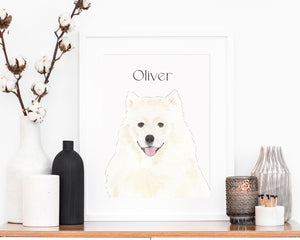 Personalized American Eskimo Fine Art Prints