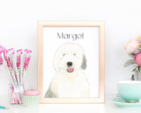 Personalized Old English Sheepdog Fine Art Prints