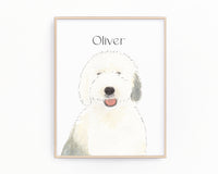 Personalized Old English Sheepdog Fine Art Prints