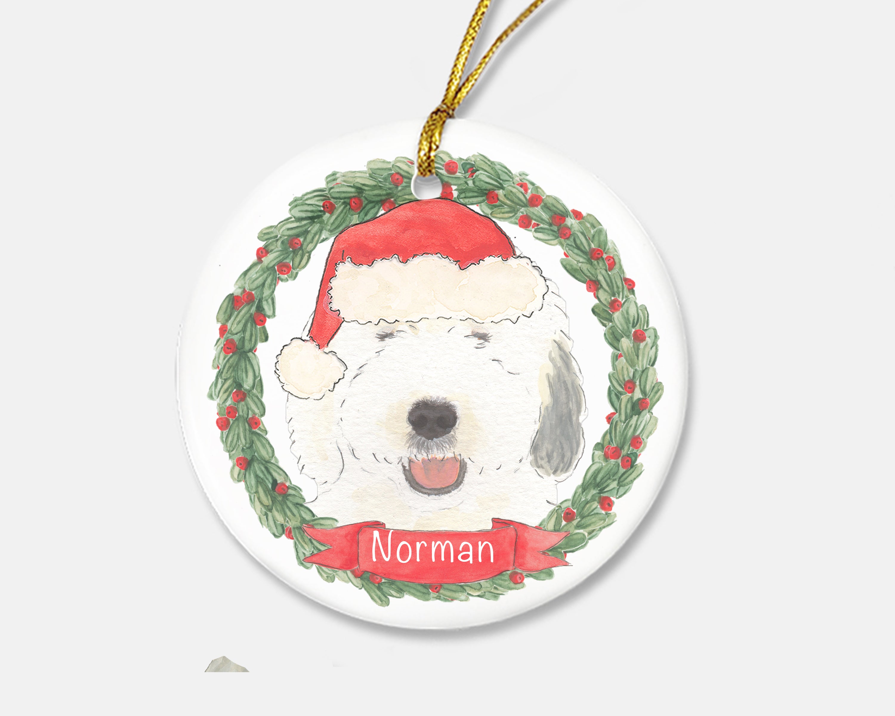 Old english sheepdog christmas ornament deals
