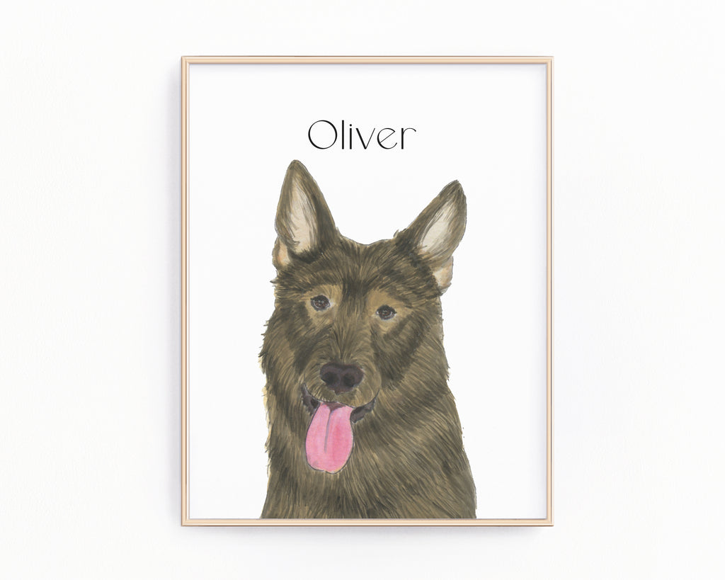 Personalized German Shepherd (Sable) Fine Art Prints