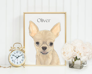 Personalized Chihuahua (Short Haired, Fawn) Fine Art Prints