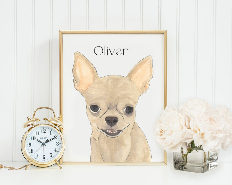 Personalized Chihuahua (Short Haired, Fawn) Fine Art Prints