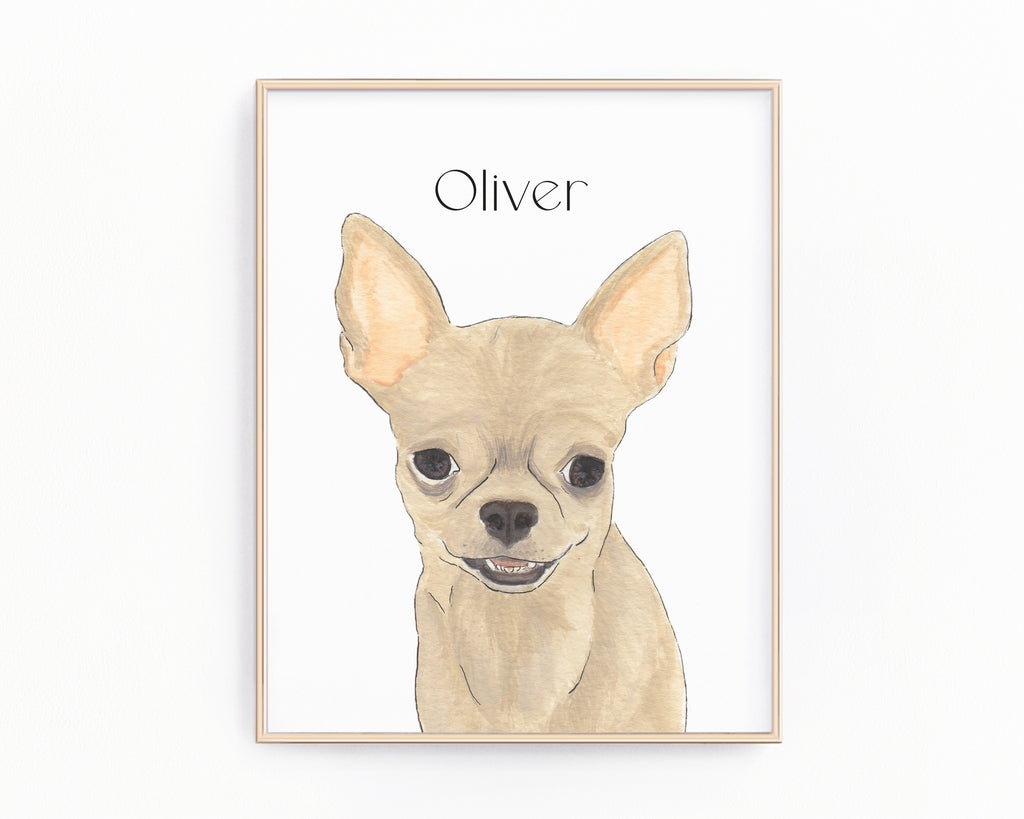 Personalized Chihuahua (Short Haired, Fawn) Fine Art Prints