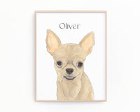 Personalized Chihuahua (Short Haired, Fawn) Fine Art Prints