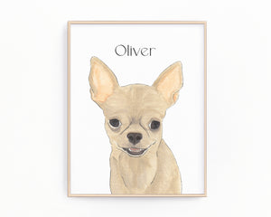 Personalized Chihuahua (Short Haired, Fawn) Fine Art Prints