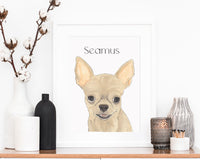 Personalized Chihuahua (Short Haired, Fawn) Fine Art Prints