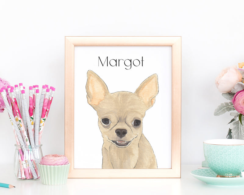 Personalized Chihuahua (Short Haired, Fawn) Fine Art Prints